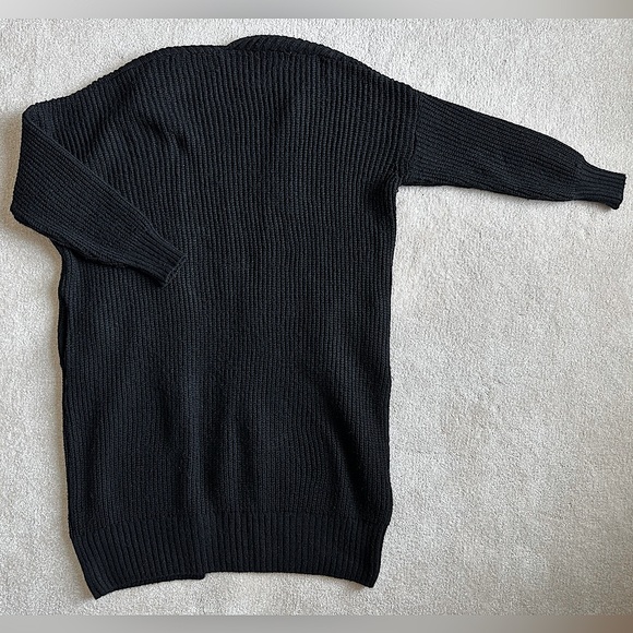 Topshop - Ribbed Open Front Cardigan (Oversized), Black, Regular UK XS / US 0-2 - Picture 5 of 8